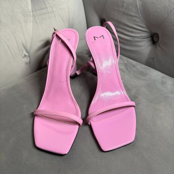 Marc Fisher Pink Patent Leather Strappy Heeled Sandals – Women’s 7.5 - Picture 2 of 8